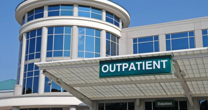 Closeup of medical outpatient buildings
