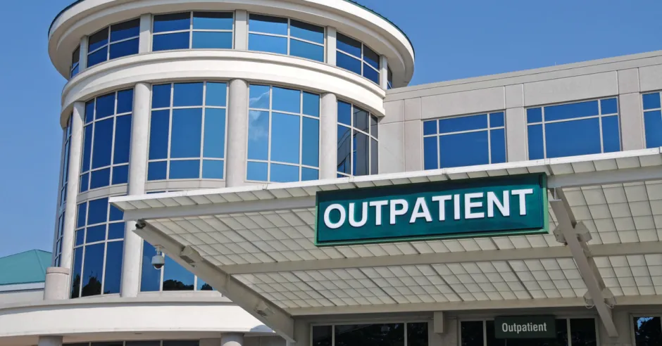 Closeup of medical outpatient buildings